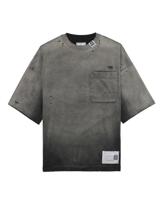 T-shirt oversize sunfaded nera di Maison Mihara Yasuhiro in Gray