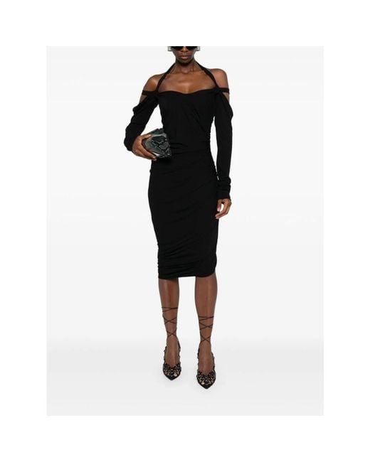 The Attico Midi Dresses in het Black