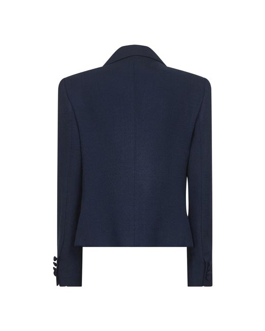 Valentino Blue Bow Wool Long Sleeve Blazer