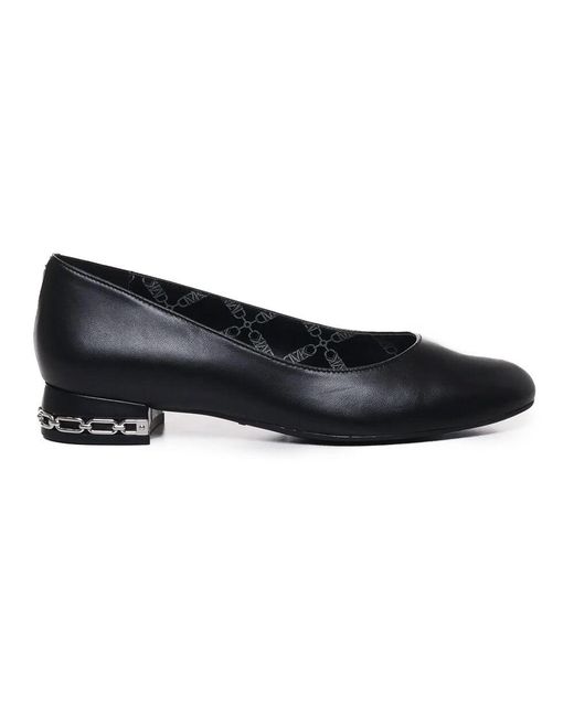Michael Kors Blue Schwarze Ballerinas Aus Leder Mit Flachem Absatz
