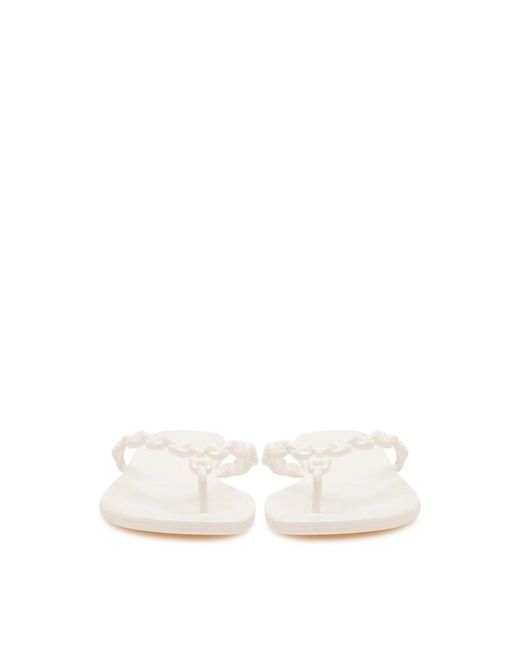 Tory Burch White Flip Flops
