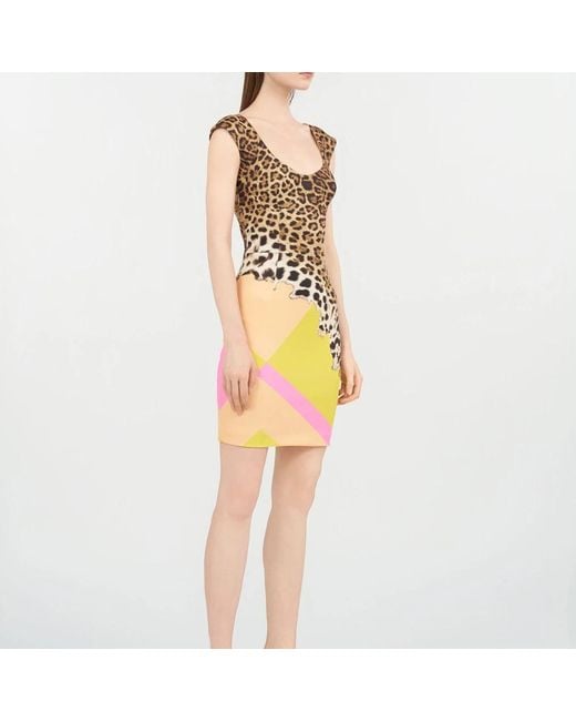 Roberto Cavalli Yellow Short Dresses