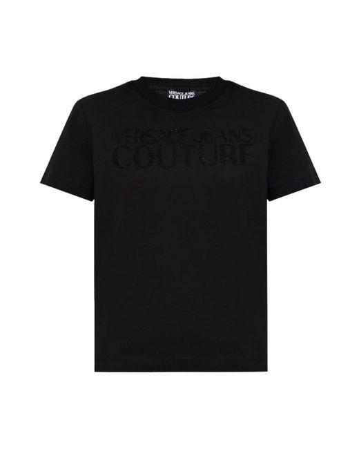 Versace Jeans Couture Black Kurzärmeliges T-Shirt Modernes Design