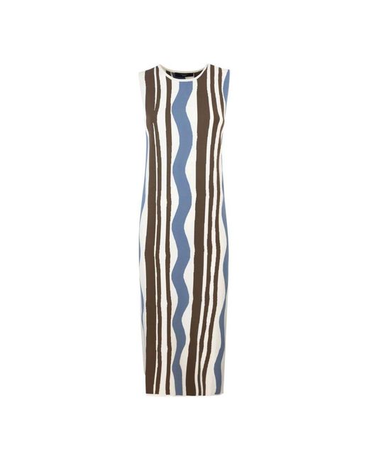 Max Mara Blue Blaue Kleider Viskose Polyester Handwäsche