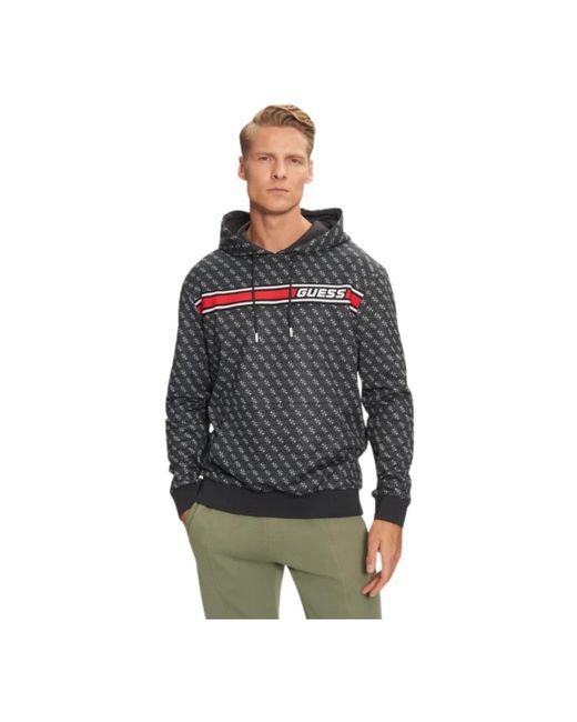 Guess Schwarzer Kapuzenpullover in Gray für Herren