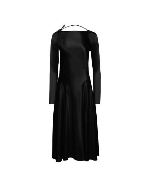 Nina Ricci Zwarte Rugloze Midi in het Black