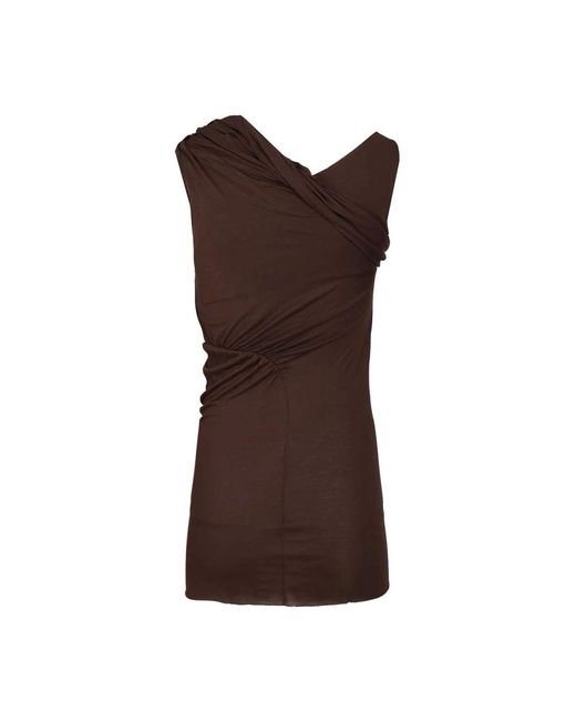 Rick Owens Brown Sleeveless Tops