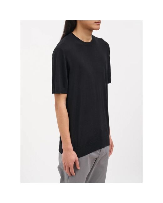 Paolo Pecora Black Round-Neck Knitwear for men