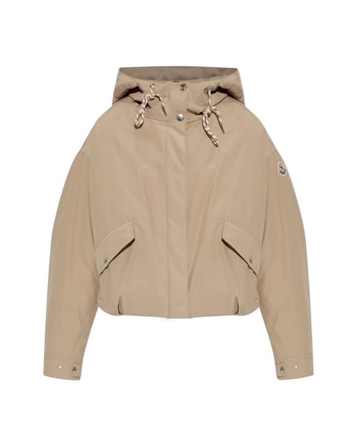 Moncler Eucalyptus Down Jacket With Hood in het Natural