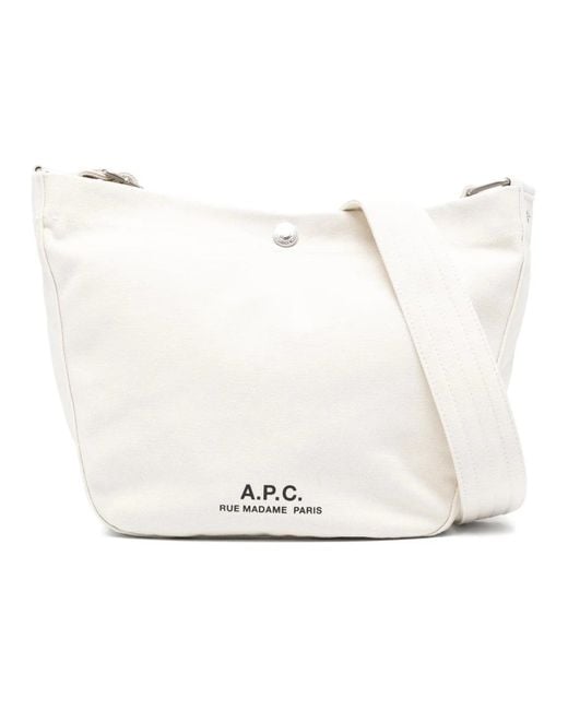 A.P.C. Tassen ,Wit ,Katoen Journal Small Satchel in het White voor heren