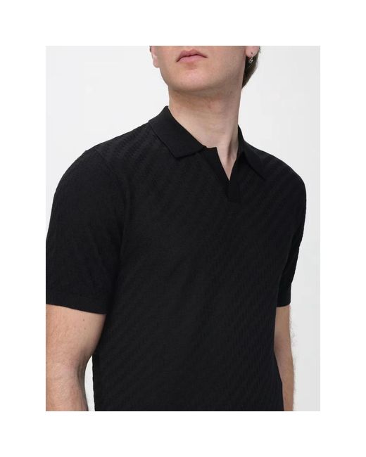 Emporio Armani Black Polo Shirts for men