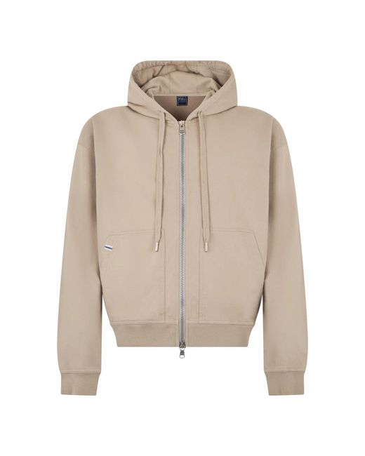 Fedeli Zip-Through Hoodie in het Natural voor heren