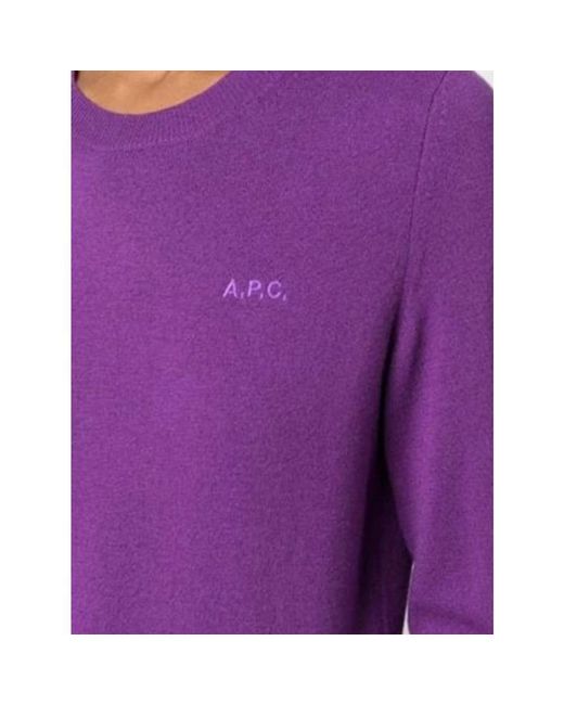 A.P.C. Purple Round-Neck Knitwear