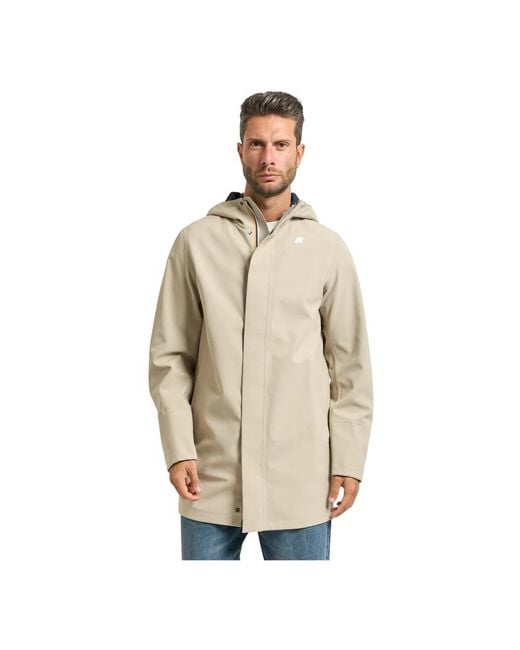 K-Way Single-Breasted Coats in het Natural voor heren