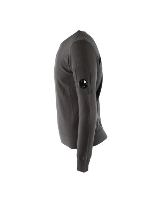 C P Company Gray Round-Neck Knitwear for men