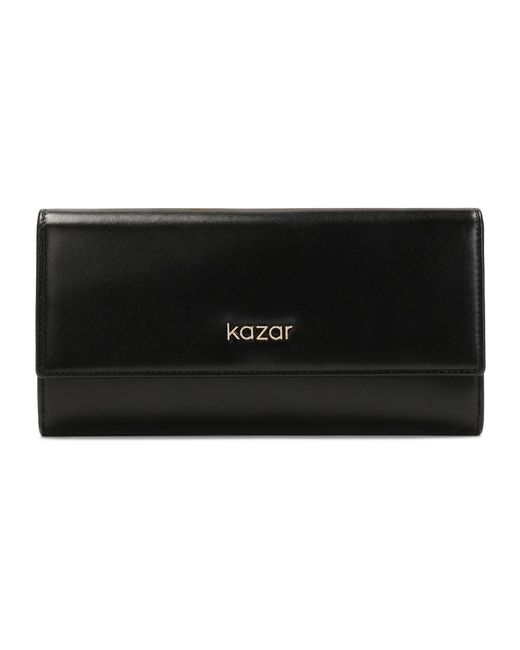 Kazar Accessoires ,Zwart ,Leer Zwarte Rechthoekige Leren Portemonnee in het Black