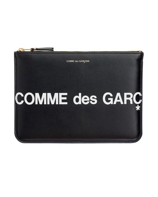 Comme des Garçons Black Leder logo media tasche