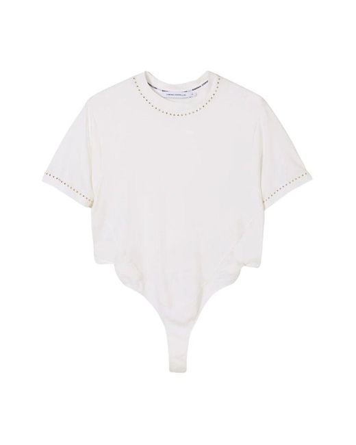 SIMONA CORSELLINI White Studded Short Sleeve Tshirt