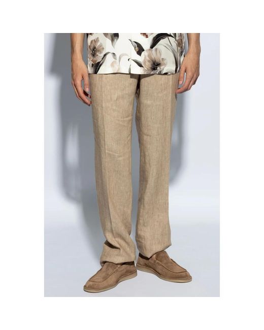 Trousers > straight trousers Dolce & Gabbana pour homme en coloris Natural