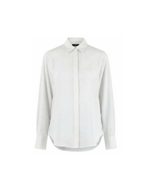 Pinko Overhemden ,Wit ,Katoen Long Sleeve Collared Shirt in het White