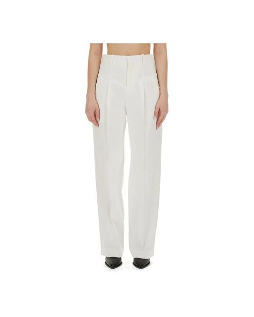 Isabel Marant White Straight Trousers