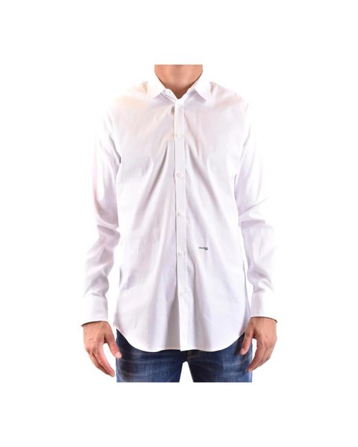 DSquared² Overhemden ,Wit ,Katoen Witte Katoenen Overhemd Lange Mouwen in het White voor heren