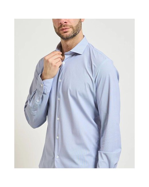 Yes Zee Stretch Micro-Pattern Shirt in het Blue voor heren