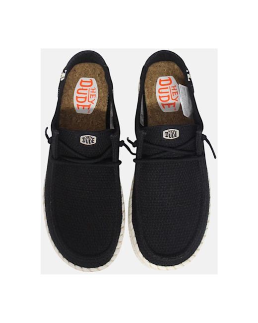 HeyDude Black Laced Shoes