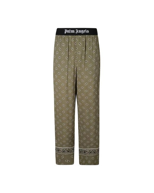 Palm Angels Green Straight Trousers