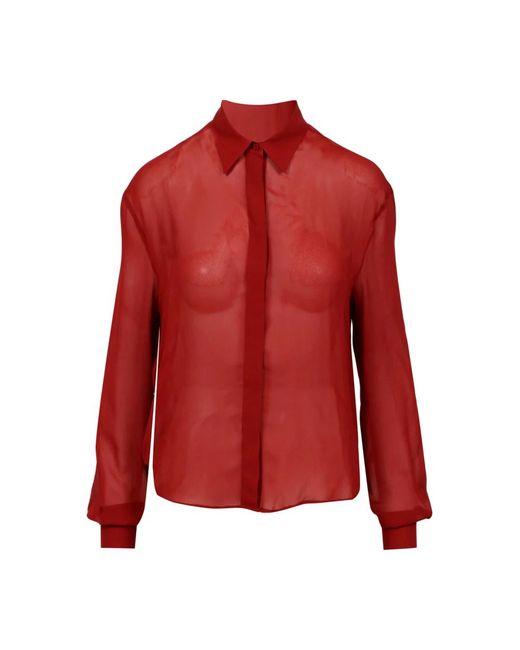 Philosophy Di Lorenzo Serafini Rode Organza Overhemd Klassieke Stijl in het Red