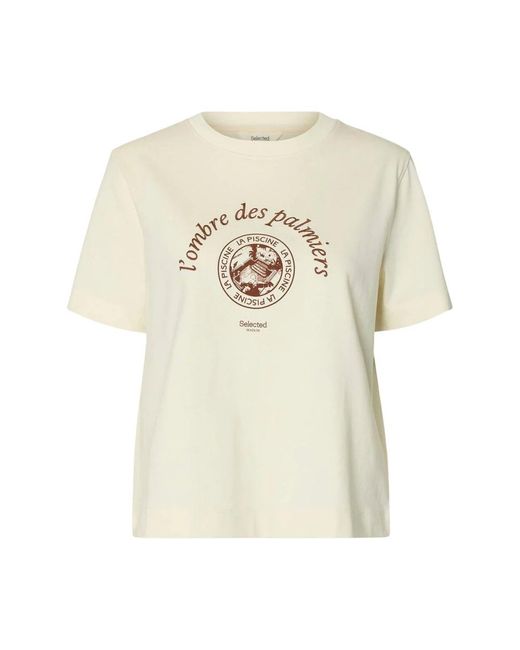 SELECTED Elisa Ss Tee in het Natural