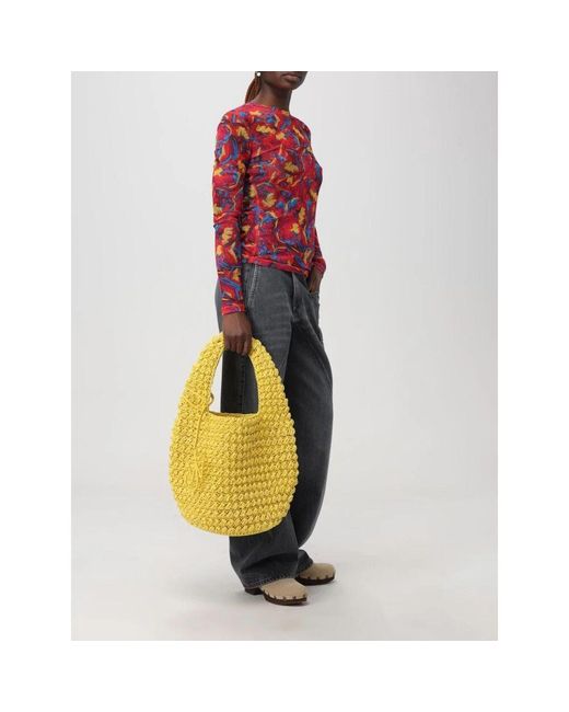 J.W. Anderson Yellow Gelbe Gehäkelte Raffia-Schultertasche