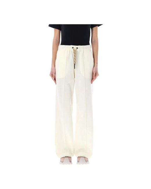 Moncler White Wide Trousers