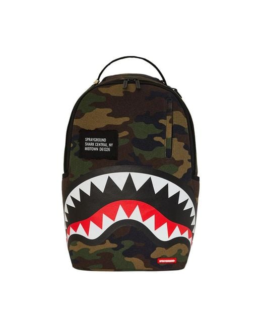 Sprayground Tassen ,Veelkleurig ,Shark Central Camo Dlxs Backpack in het Black voor heren