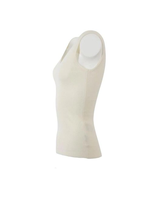 Crush White Sleeveless Tops