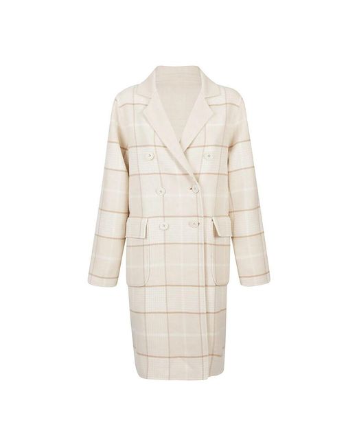 Eleventy Natural Double Check Wollmantel