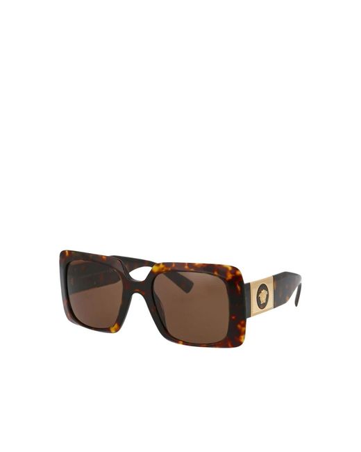 Versace Brown Rechteckige Sonnenbrille