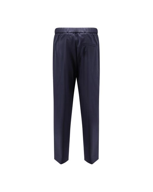 Seven Gauge Blue Straight Trousers for men