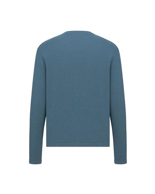 Dior Blue Round-Neck Knitwear for men