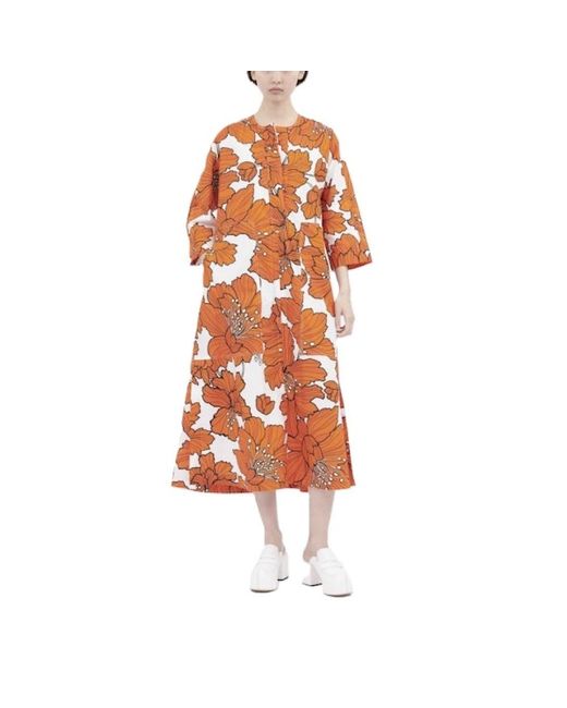 Midi Dresses ODEEH en coloris Orange