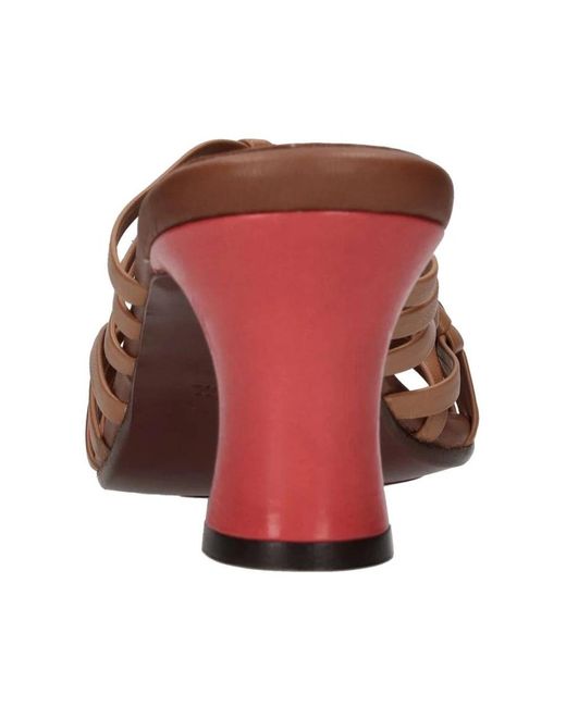 Chie Mihara Brown Heeled Mules