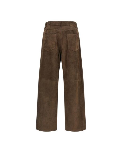 Max Mara Brown Leather Trousers