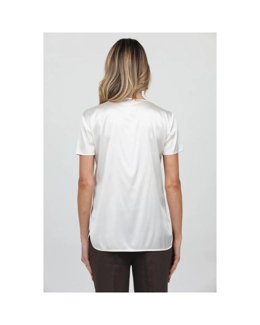 Max Mara White Seiden stretch t-shirt