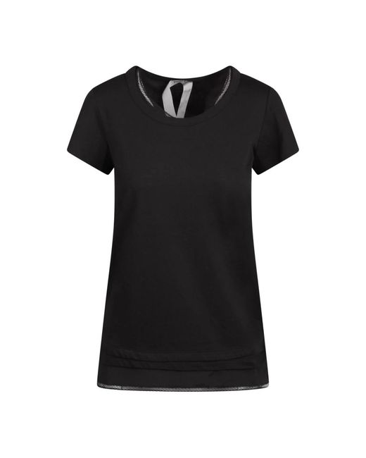 Camiseta con detalles de seda N°21 de color Black