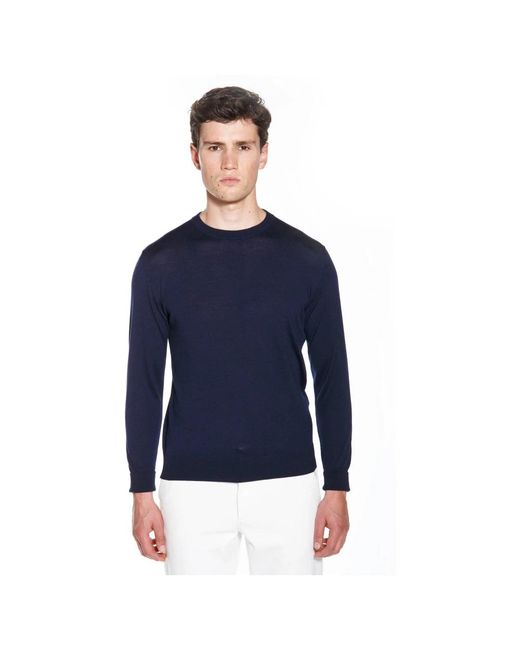 Eleventy Blue Round-Neck Knitwear for men