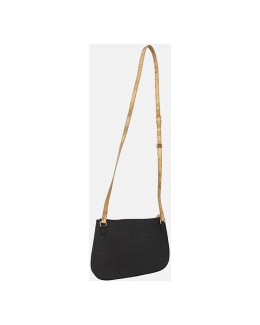 Alviero Martini 1A Classe Black Baumwoll-Pochette Mit Frontlogo-Druck