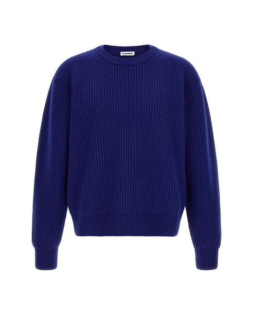 Jil Sander Blue Round-Neck Knitwear for men