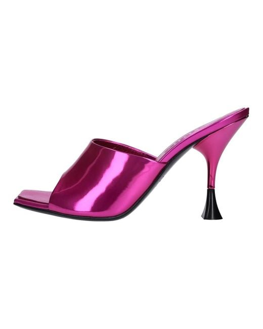 3Juin Purple Heeled Mules