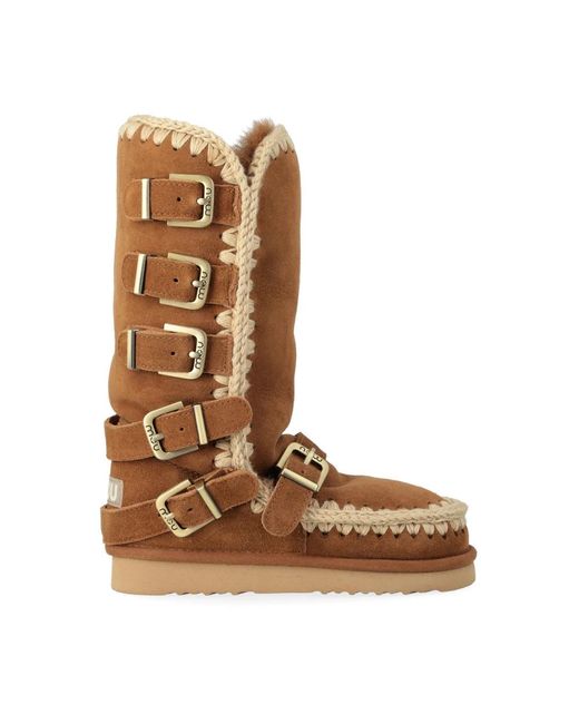Mou Schoenen ,Bruin ,Wol Eskimo 40 Buckle Straps in het Brown