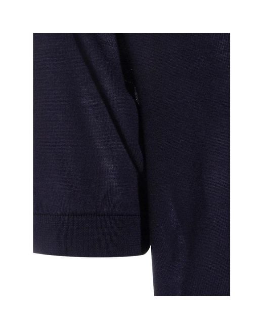 Seven Gauge Blue Round-Neck Knitwear for men